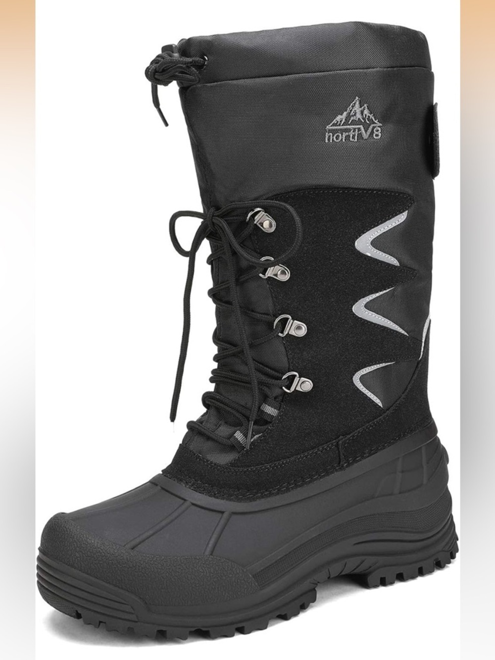 NORTIV 8 Men's Waterproof Winter Snow Boots Insulated Fur Liner Lightweight 12